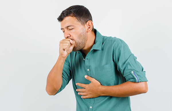 Coughing and sore throat display